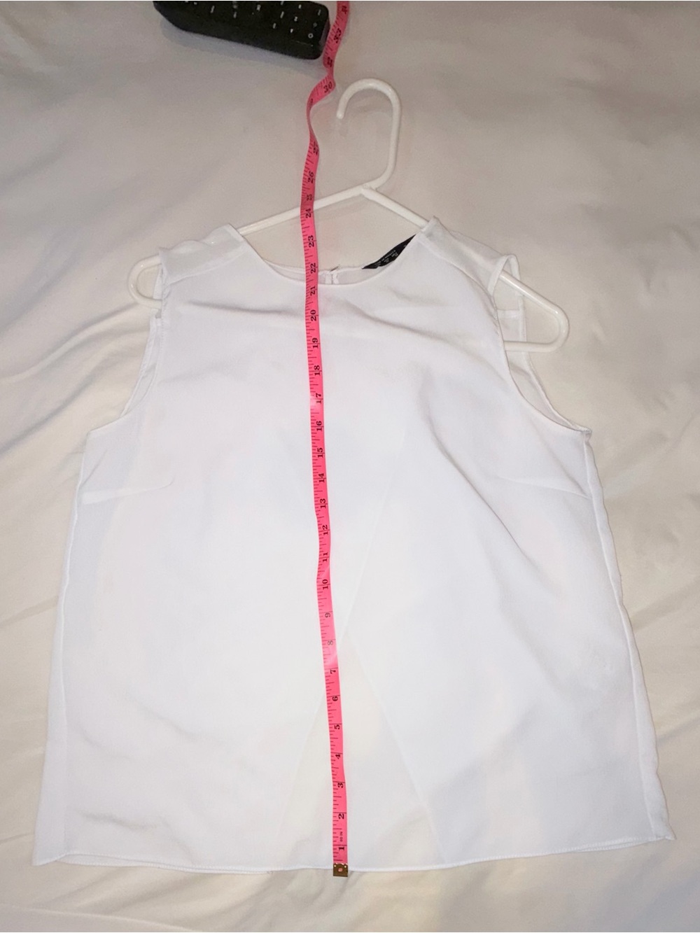 Zara Basic White Sleeveless Chiffon Blouse Open Back Overlay Top Size M - Picture 4 of 5